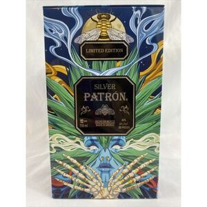 Silver PATRON Limited Edition Collectors Tin Box Case Zombie Girl Bee Empty